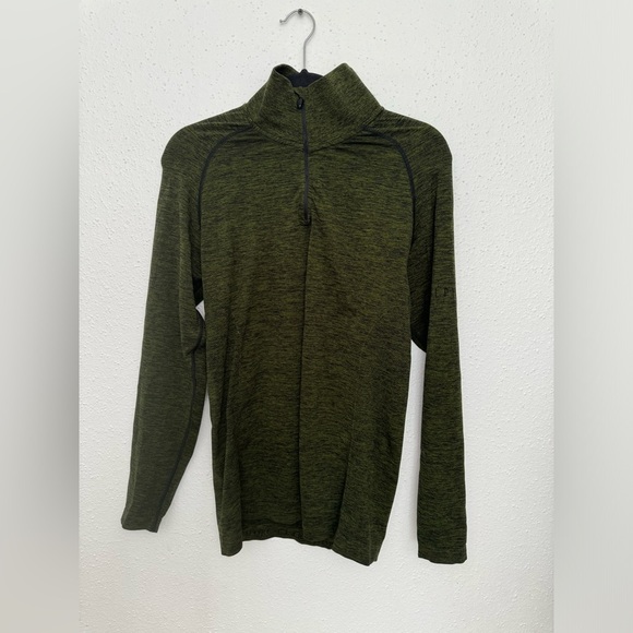 Alphalete Mens Green 1/4 Zip Fitted Compression Sweater Sz. MEDIUM - Picture 4 of 4